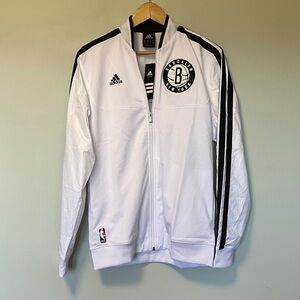 NWT Adidas NBA White and Black Brooklyn Jacket
